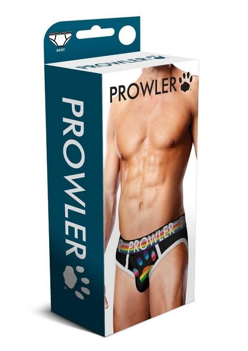 Prowler Black Oversized Paw Brief - Small - Black/Rainbow