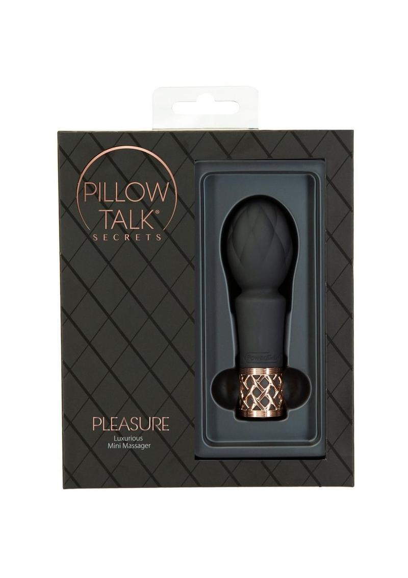 Pillow Talk Secrets Pleasure Rechargeable Silicone Wand - Black/Rose Gold
