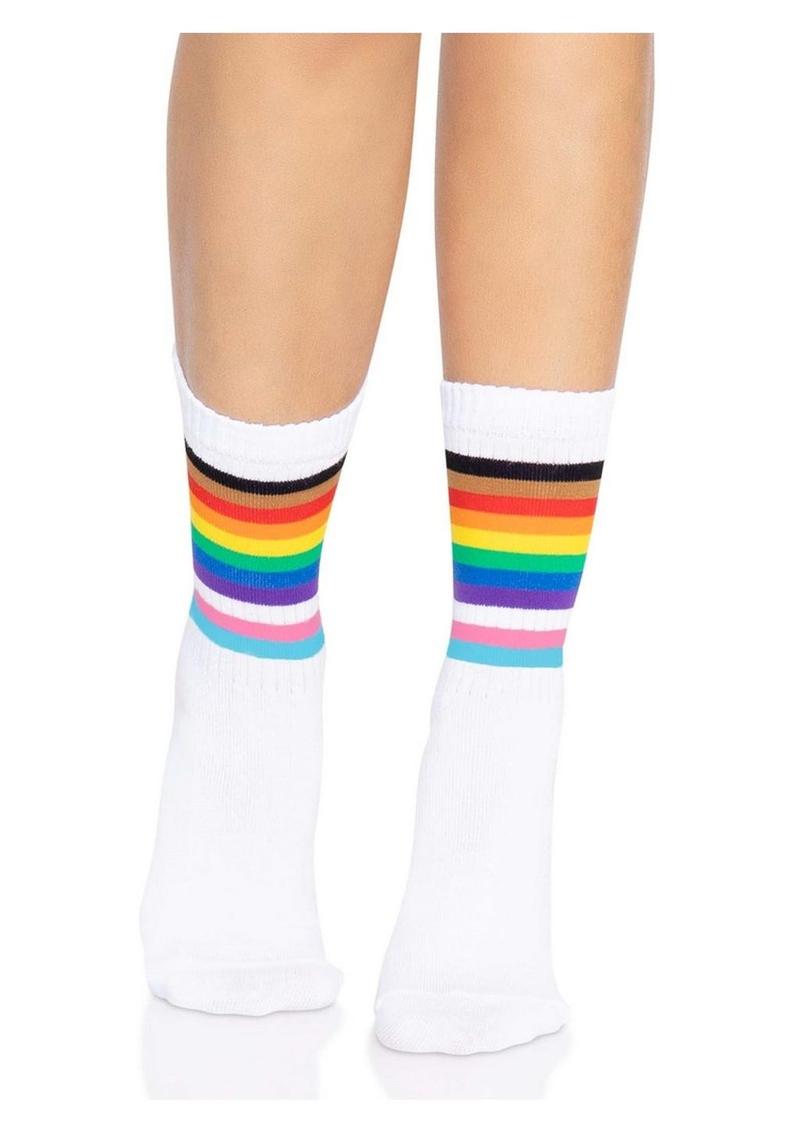 Leg Avenue Pride Crew Socks - O/S - Rainbow