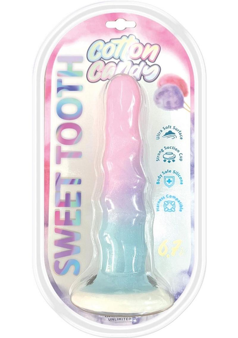 Cotton Candy Sweet Tooth Mini Silicone Dildo - Multi-Color