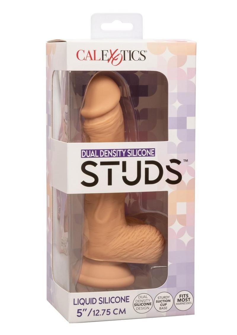 Silicone Studs Dual Density with Suction Cup Base 5in - Vanilla