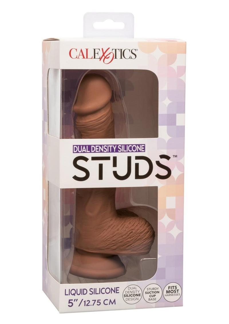 Silicone Studs Dual Density with Suction Cup Base 5in - Chocolate