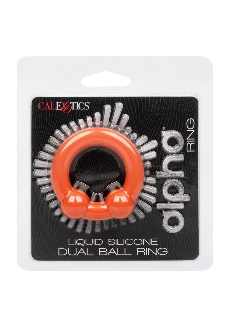 Alpha Liquid Silicone Dual Ball Ring - Orange