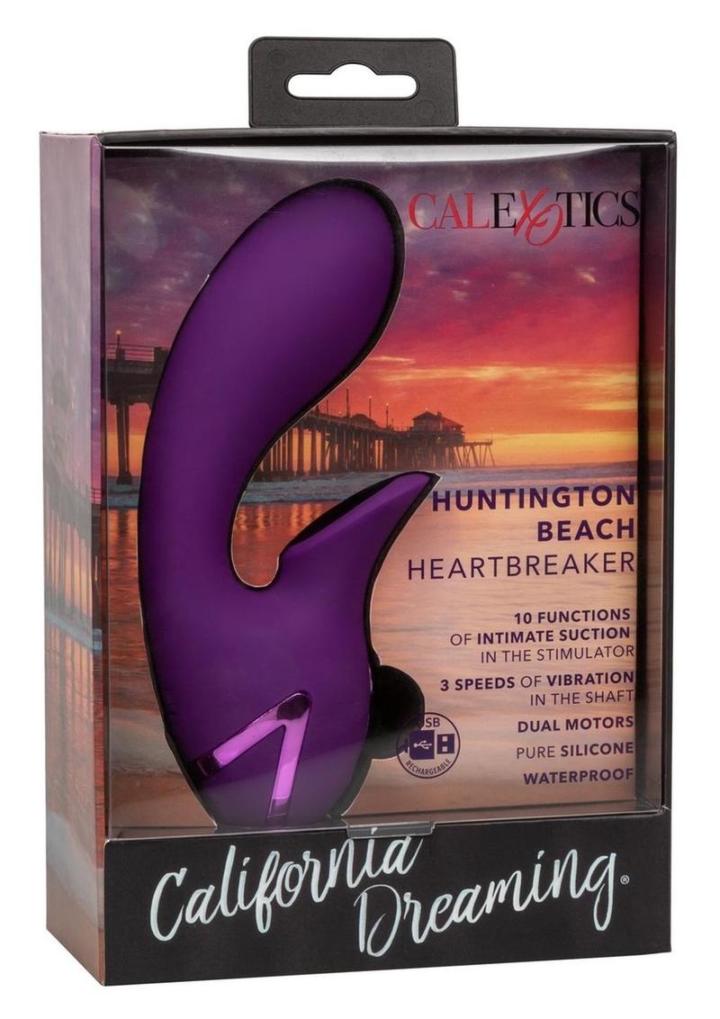 California Dreaming Huntington Beach Heartbreaker Rechargeable Silicone Stimulator - Purple