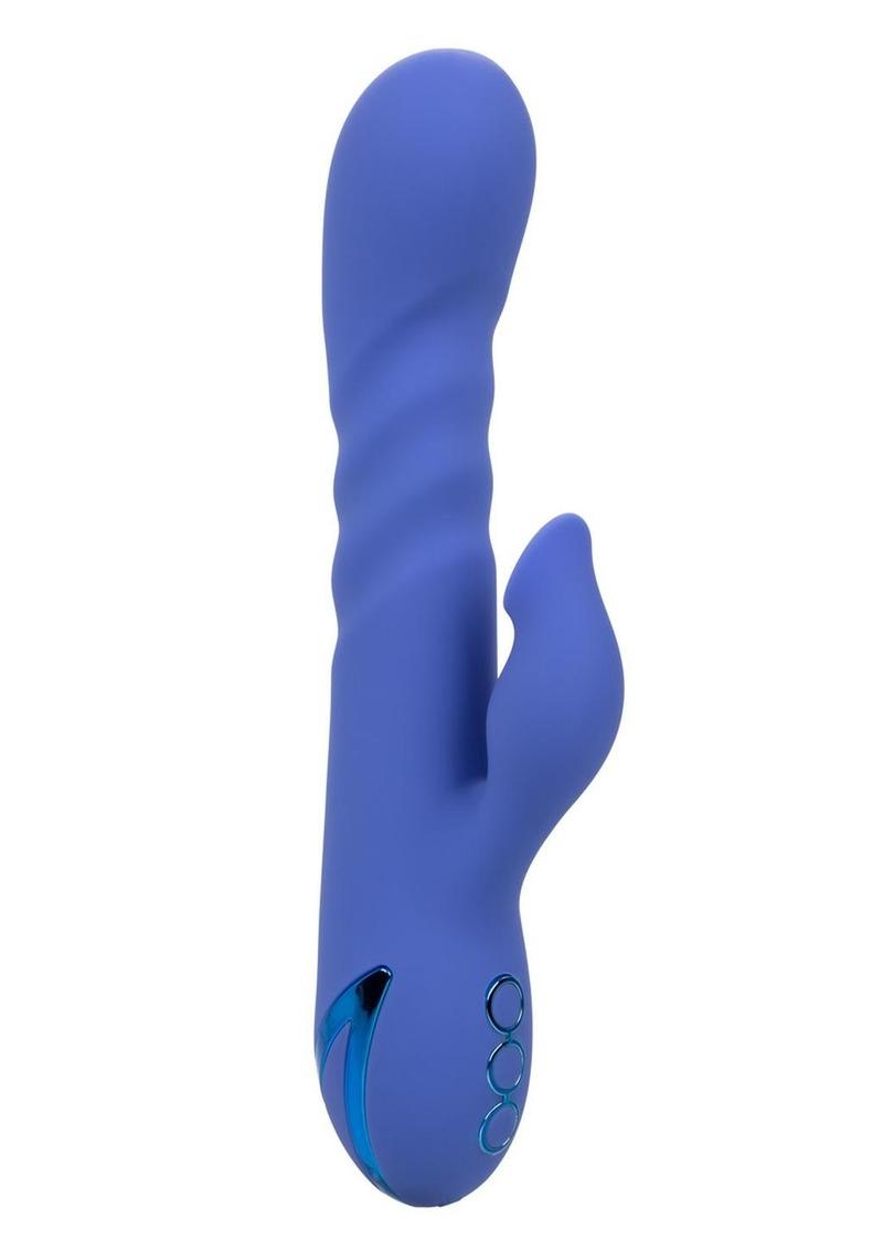 California Dreaming L.A. Love Rechargeable Silicone Vibrator with Clitoral Stimulator - Blue