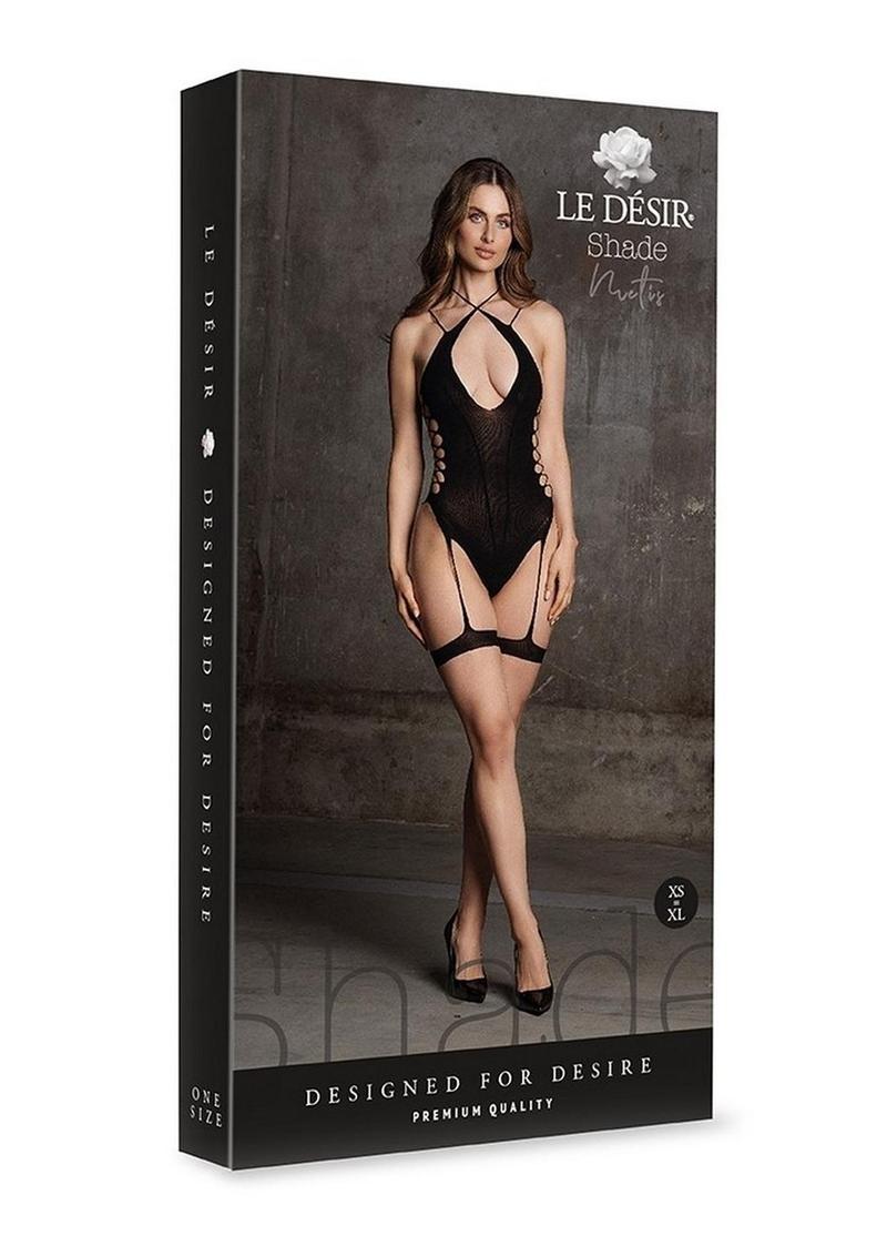 Le Desir Shade Metis XVI Body with Garter and Crossed Neckline - O/S - Black