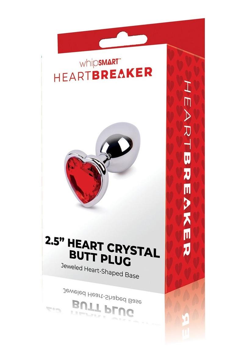 Whipsmart Heartbreaker Metal Butt Plug - Small - Silver/Red