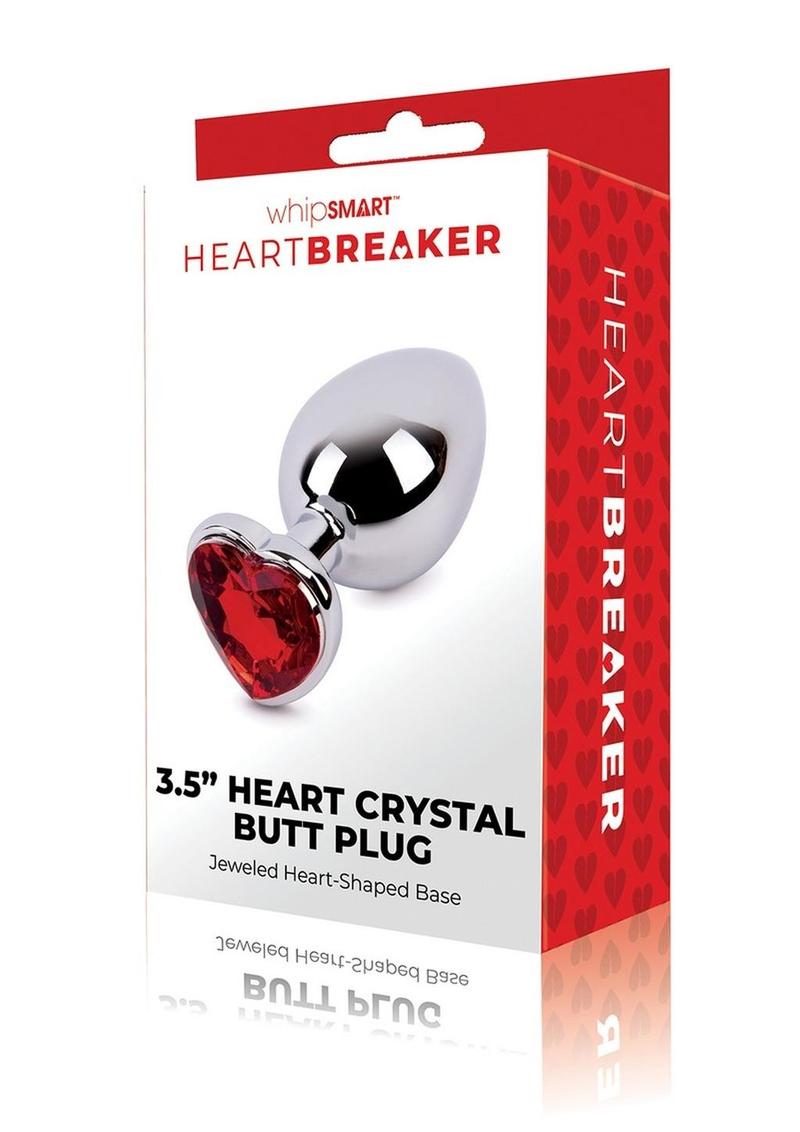 Whipsmart Heartbreaker Metal Butt Plug - Large - Silver/Red
