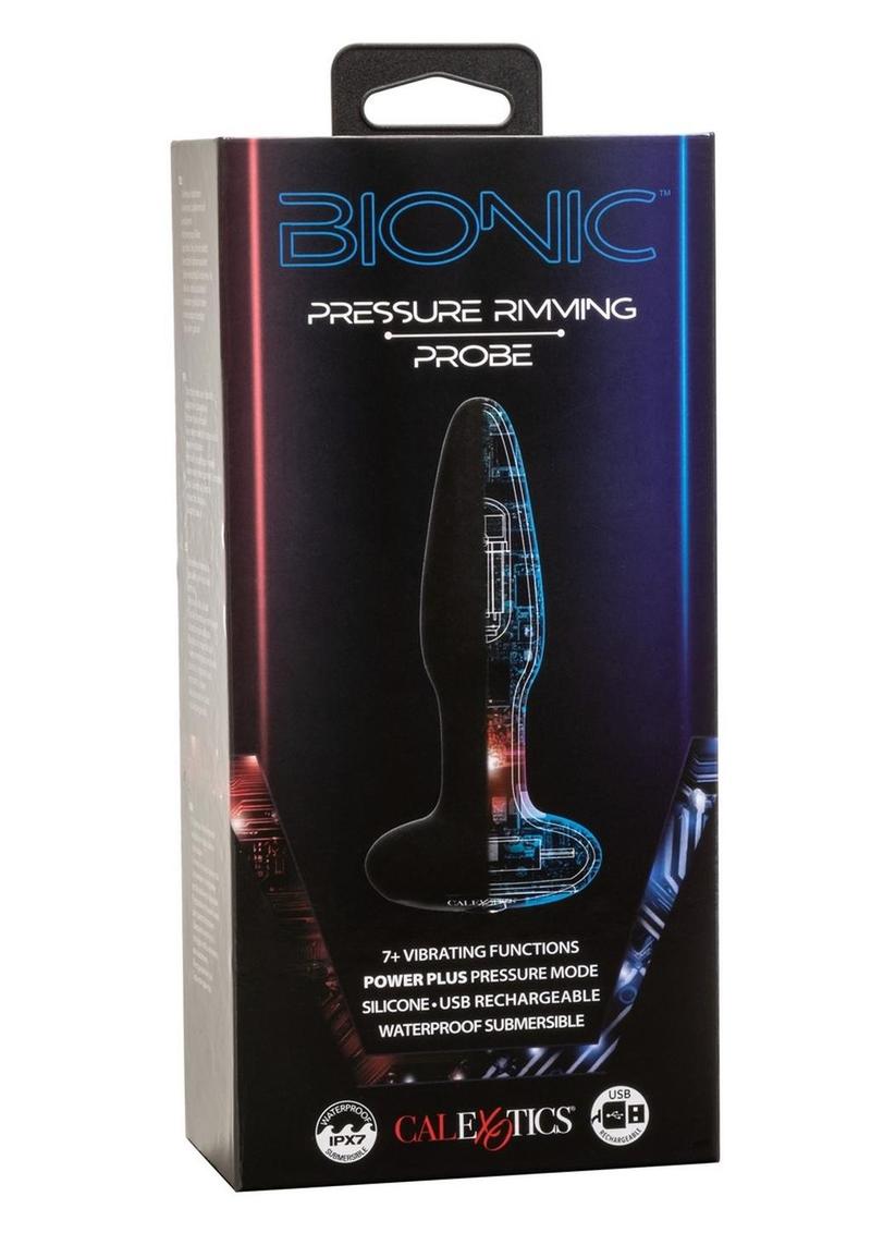 Bionic Pressure Rimming Probe Rechargeable Silicone Anal Stimulator - Black