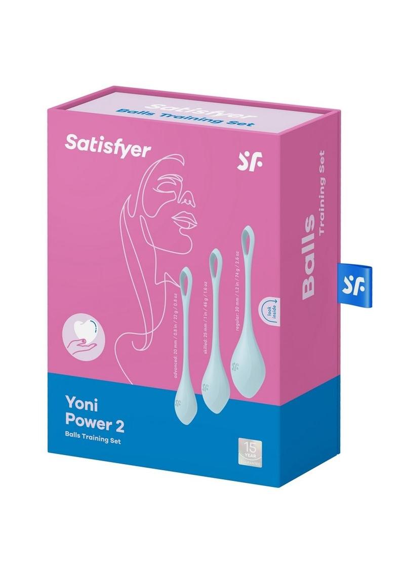 Satisfyer Yoni Power 2 Silicone Weighted Ben Wa Balls Set - Light Blue