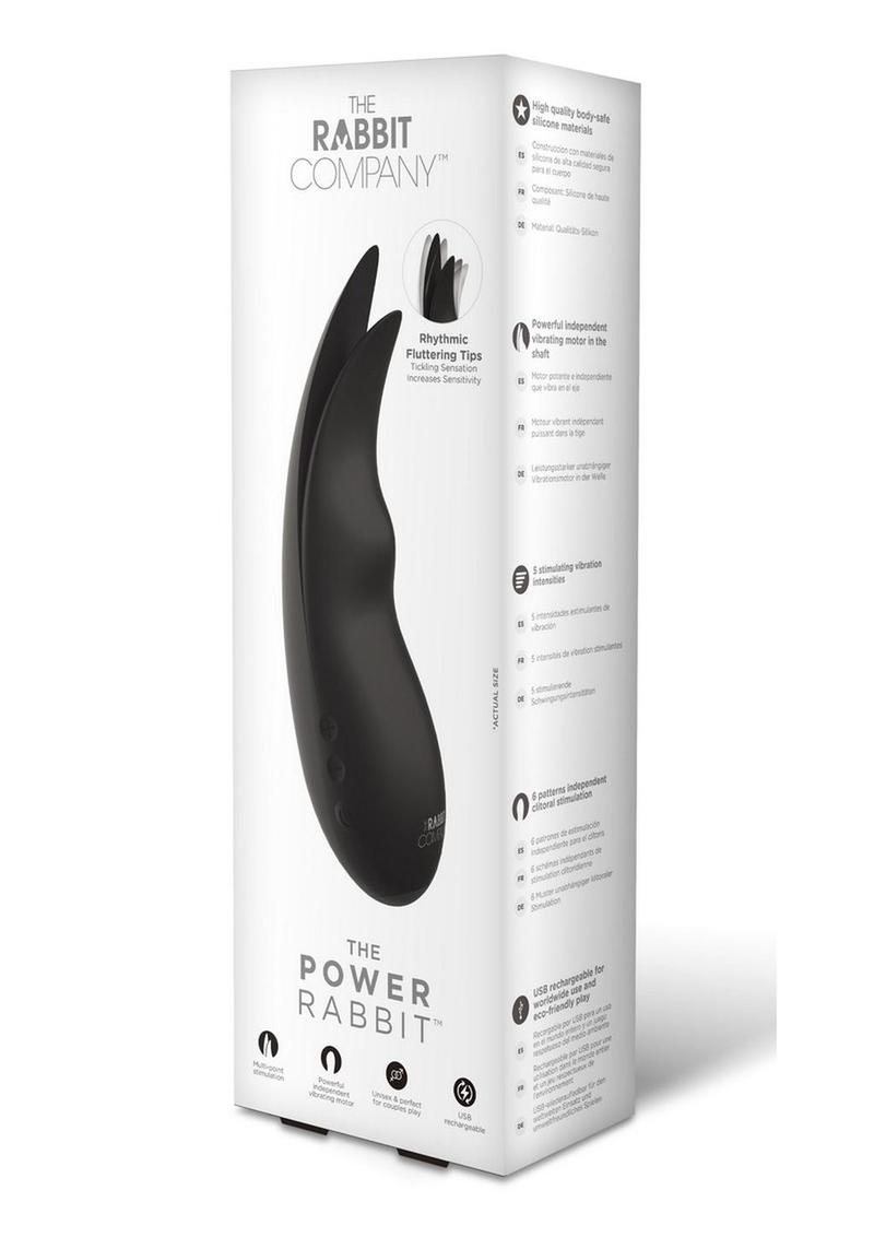 The Power Rabbit Rechargeable Silicone Vibrator - Black