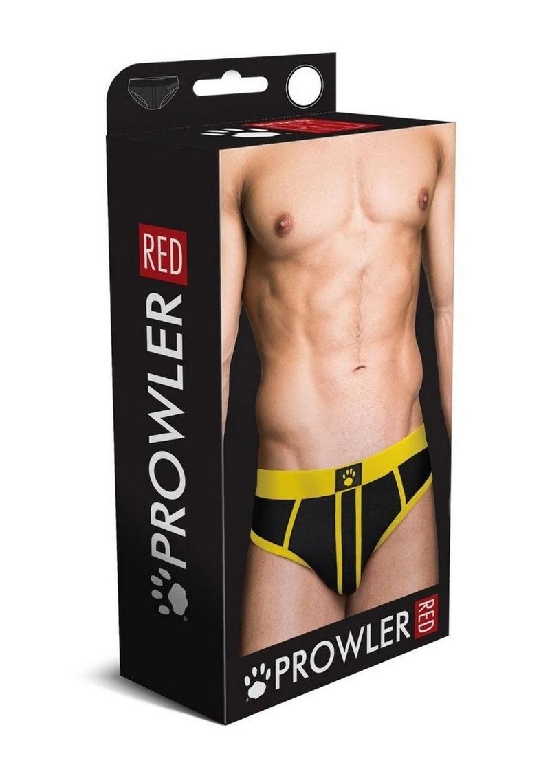 Prowler Red Ass-Less Brief - Large - Black/Yellow