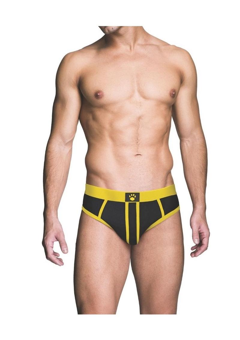 Prowler Red Ass-Less Brief - XXLarge - Black/Yellow