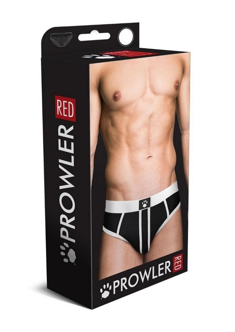 Prowler Red Ass-Less Brief - Large - Black/White