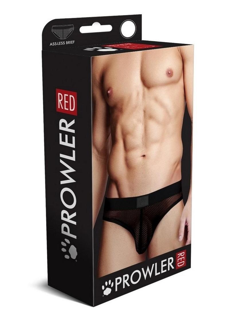 Prowler Red Fishnet Ass-Less Brief - Large - Black