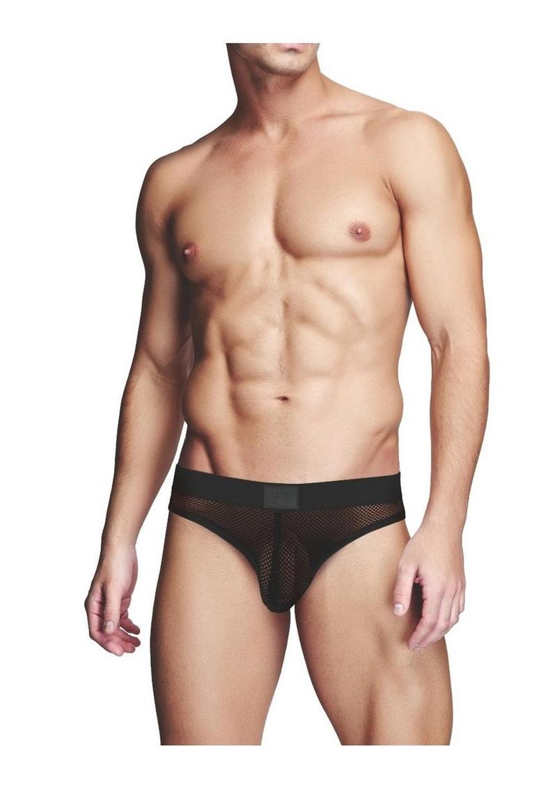 Prowler Red Fishnet Ass-Less Brief - XLarge - Black