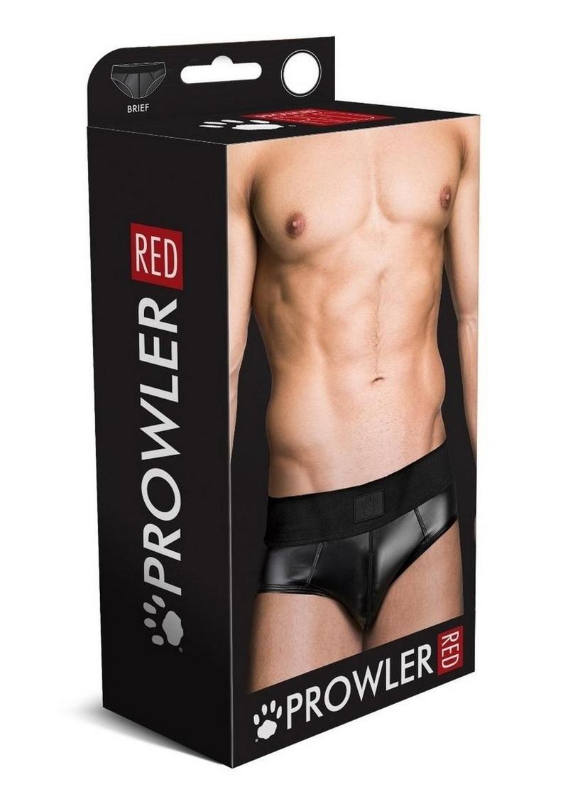 Prowler Red Wetlook Brief - Small - Black