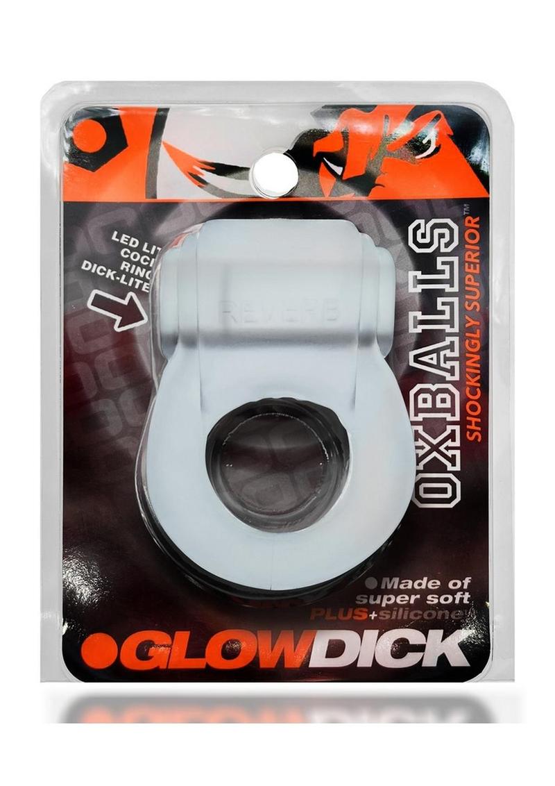 Glowdick Silicone Cockring with LED - Clear Ice
