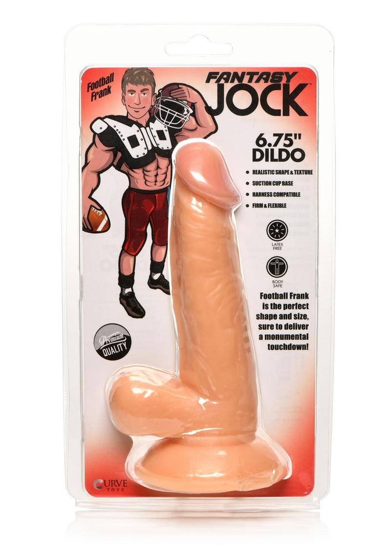 Jock Football Frank Dildo with Balls 6.75in - Vanilla