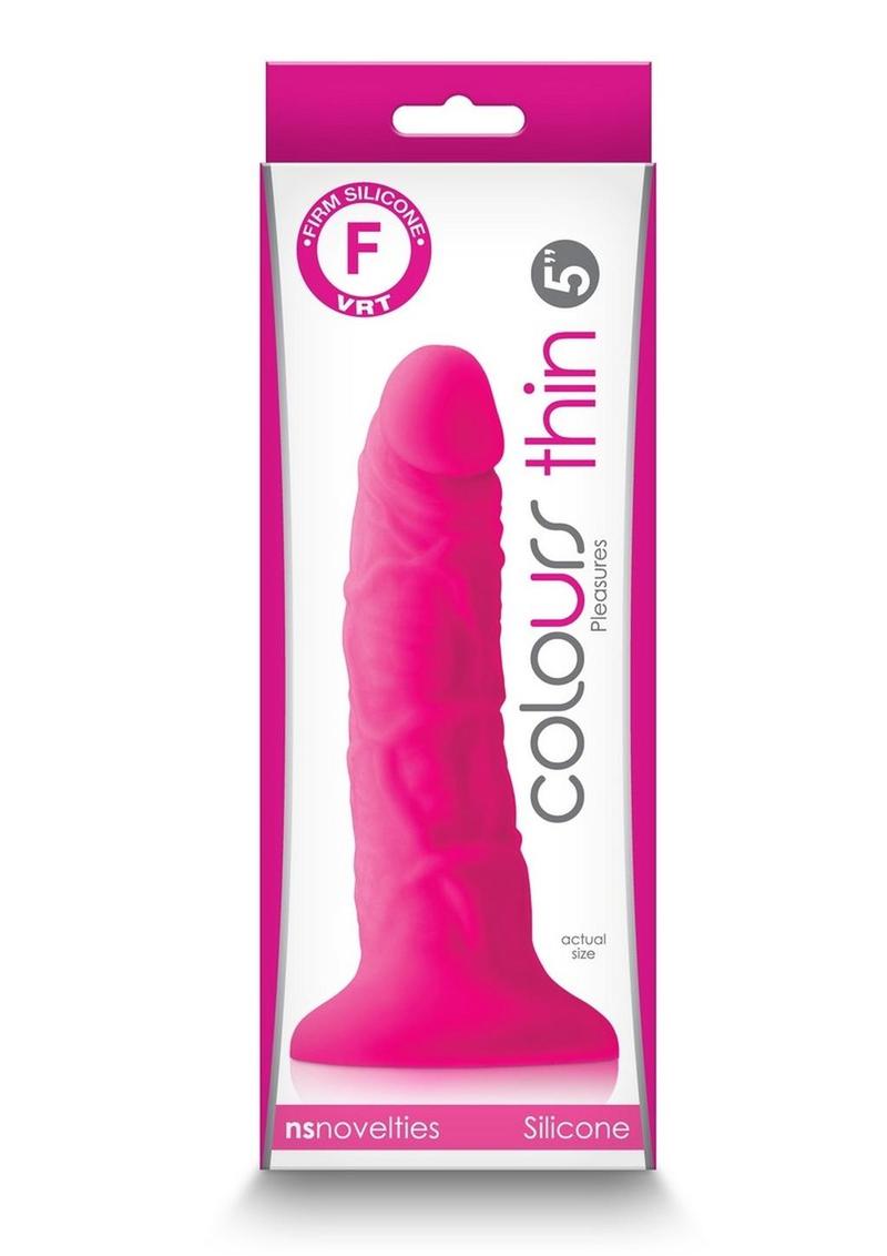 Colours Pleasures Silicone Thin Dildo 5in - Pink