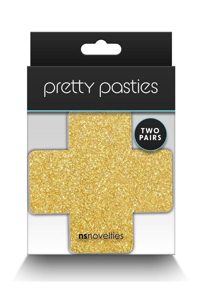 Pretty Pasties Glitter Cross - Black/Gold