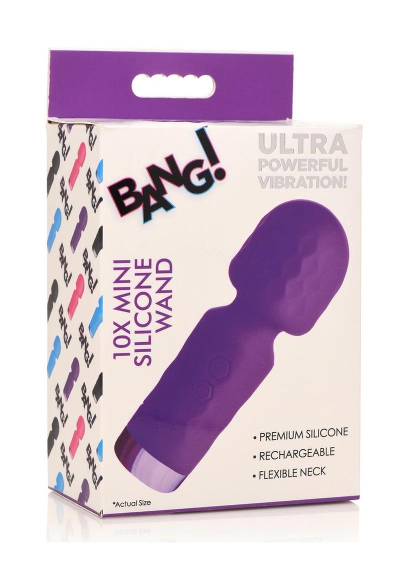 Bang! 10X Mini Silicone Rechargeable Wand - Purple