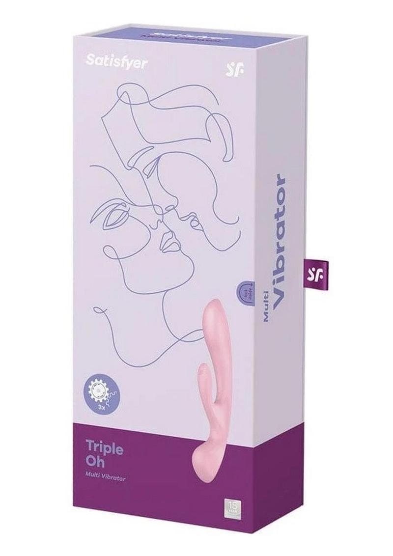 Satisfyer Triple Oh Rechargeable Silicone Dual Stimulating Vibrator - Pink