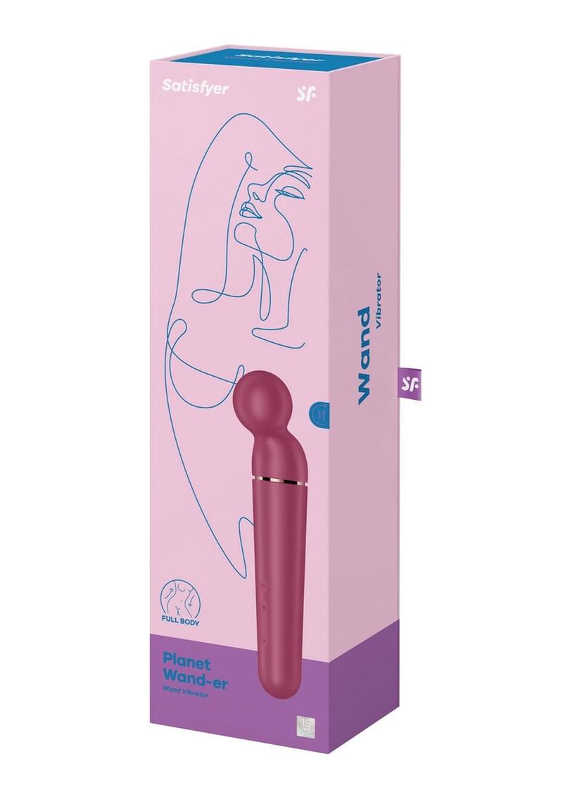 Satisfyer Planet Wand-er Rechargeable Silicone Body Massager - Berry Magenta