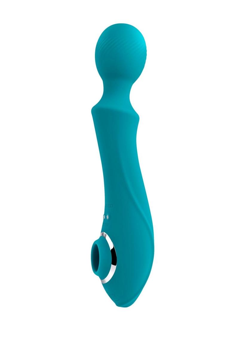 Wanderful Sucker Rechargeable Silicone Bodywand and Clitoral Stimulator - Teal