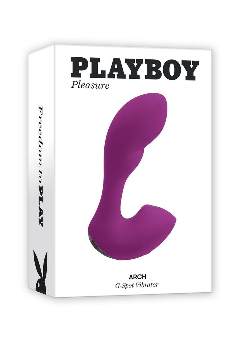 Playboy Arch Rechargeable Silicone Vibrator with Clitoral Stimulator - Purple