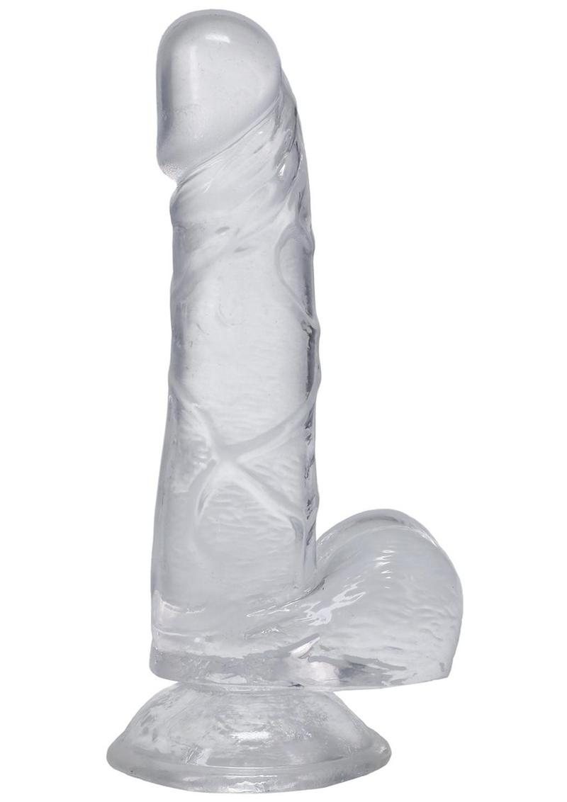 In a Bag Dick Dildo with Balls 6in - Clear