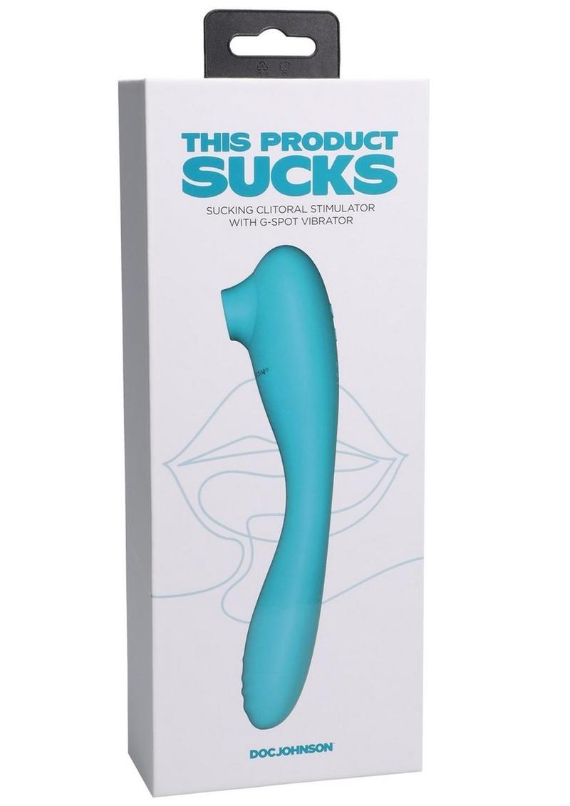 This Product Sucks Bendable Wand Rechargeable Silicone Vibrator - Teal