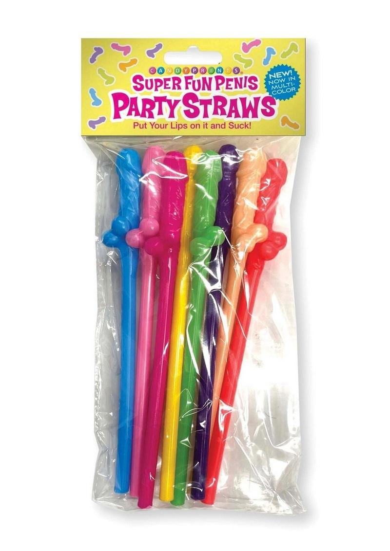 Super Fun Penis Straws (8 Pack) - Multicolor
