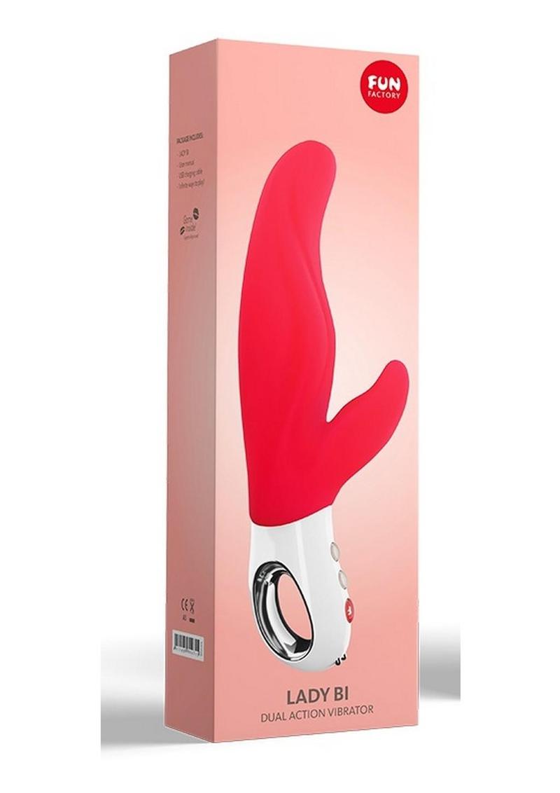 Lady Bi Silicone Dual Action Vibrator - India Red