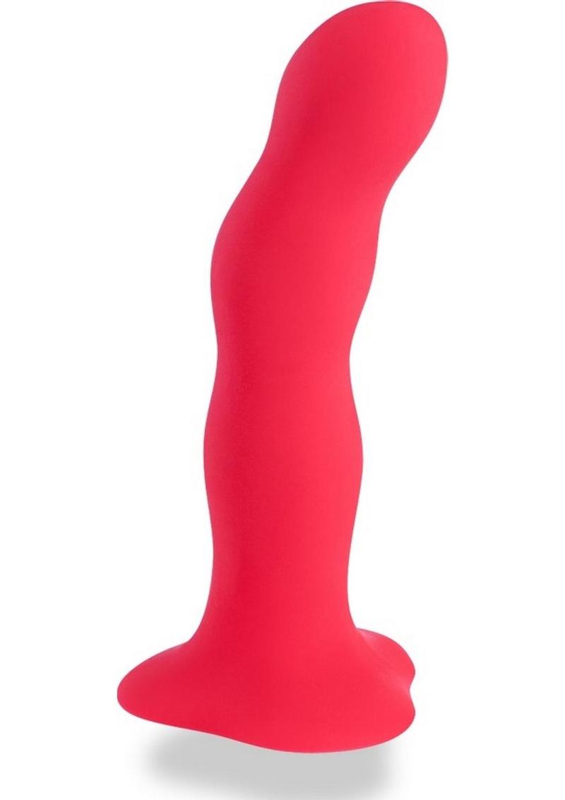 Bouncer Silicone Rumbling Dildo with Weighted Balls - Red