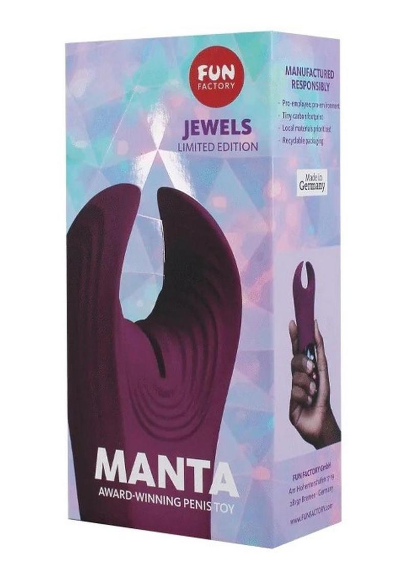 Manta Silicone Vibrating Penis Toy Jewels Limited Edition - Garnet Magenta