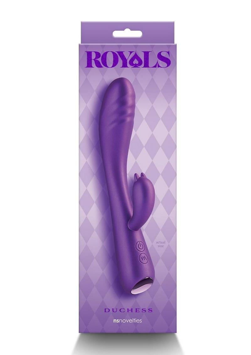 Royals Dutchess Rechargeable Silicone Rabbit Vibrator - Purple
