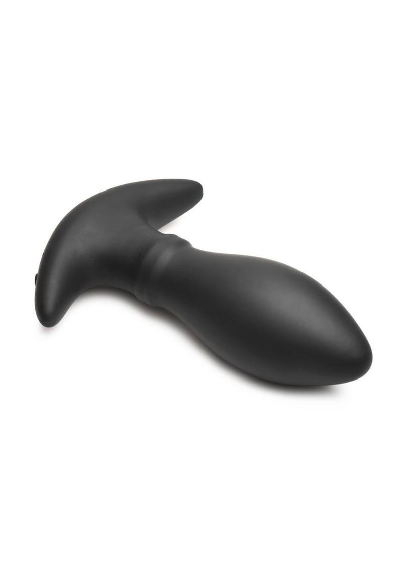 Thunder Plugs Rim Slide 7x Sliding Ring Silicone Rechargeable Butt Plug with Remote Control - Black
