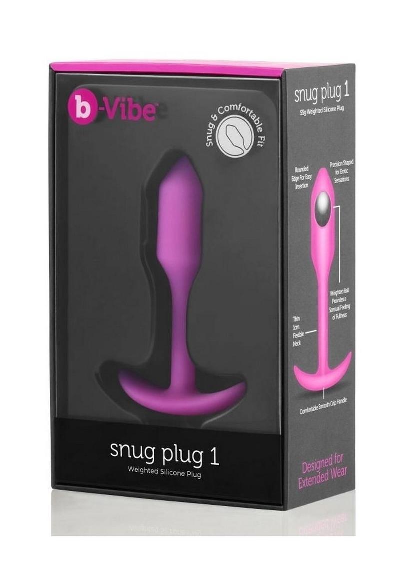 B-Vibe Snug Plug 1 Silicone Weighted Butt Plug - Fucshia