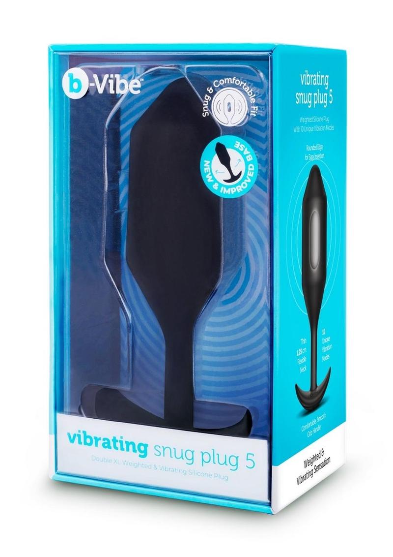 B-Vibe Vibrating Snug Plug Rechargeable Silicone Anal Plug - XXLarge - Black