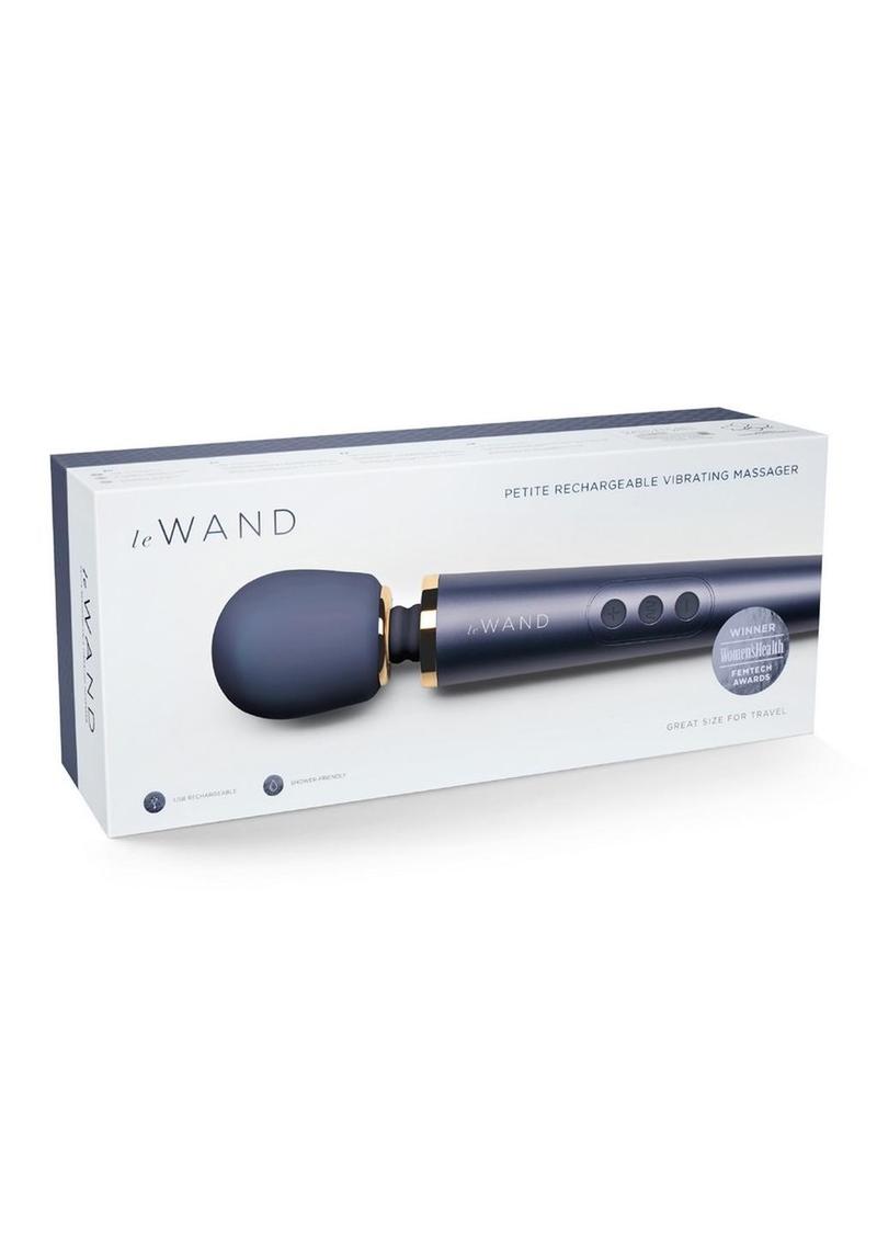 Le Wand Petite Rechargeable Silicone Vibrating Massager - Navy Blue