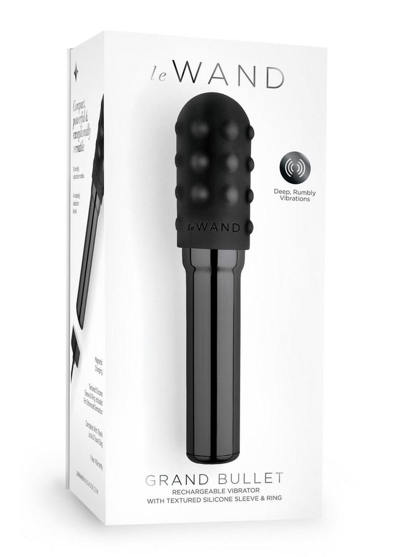 Le Wand Grand Bullet Rechargeable Silione Vibrator - Black
