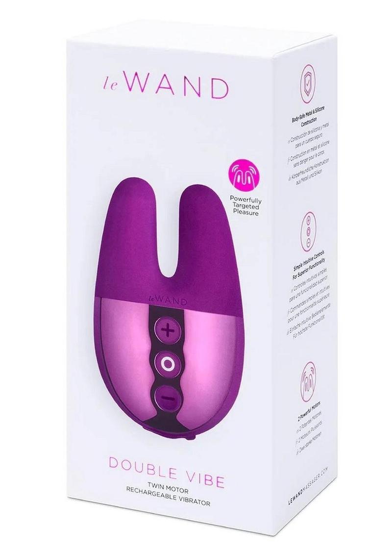 Le Wand Double Vibe Rechargeable Silicone Rabbit Vibrator - Cherry