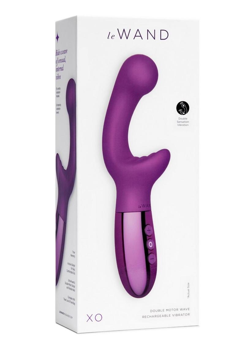 Le Wand XO Rechargeable Silicone Dual Stimulating Vibrator - Cherry