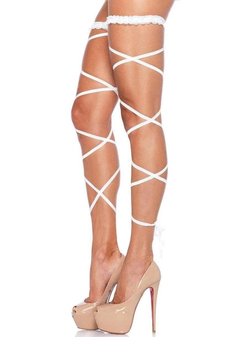 Leg Avenue Garter Leg Wrap Set - O/S - White