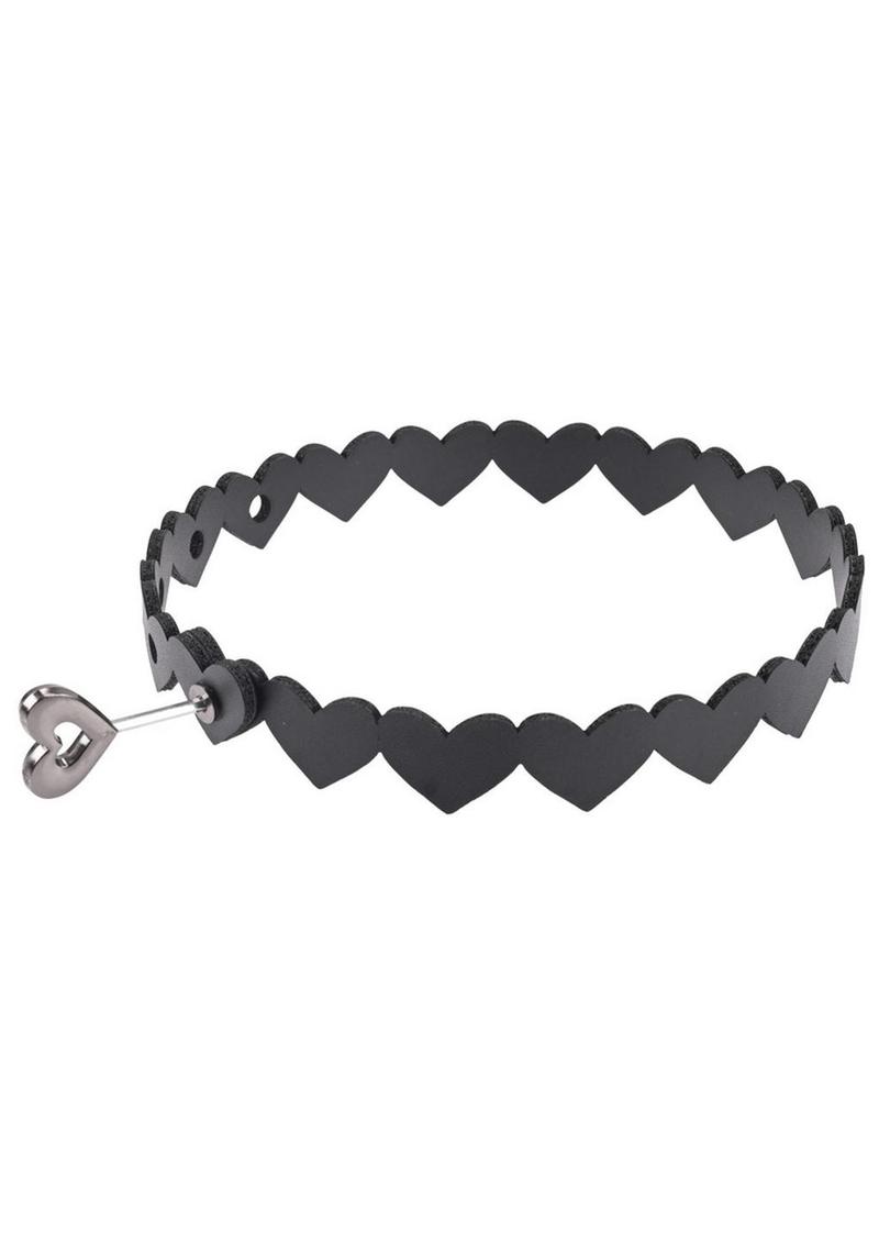 Sex and Mischief Heart Day Collar - Black