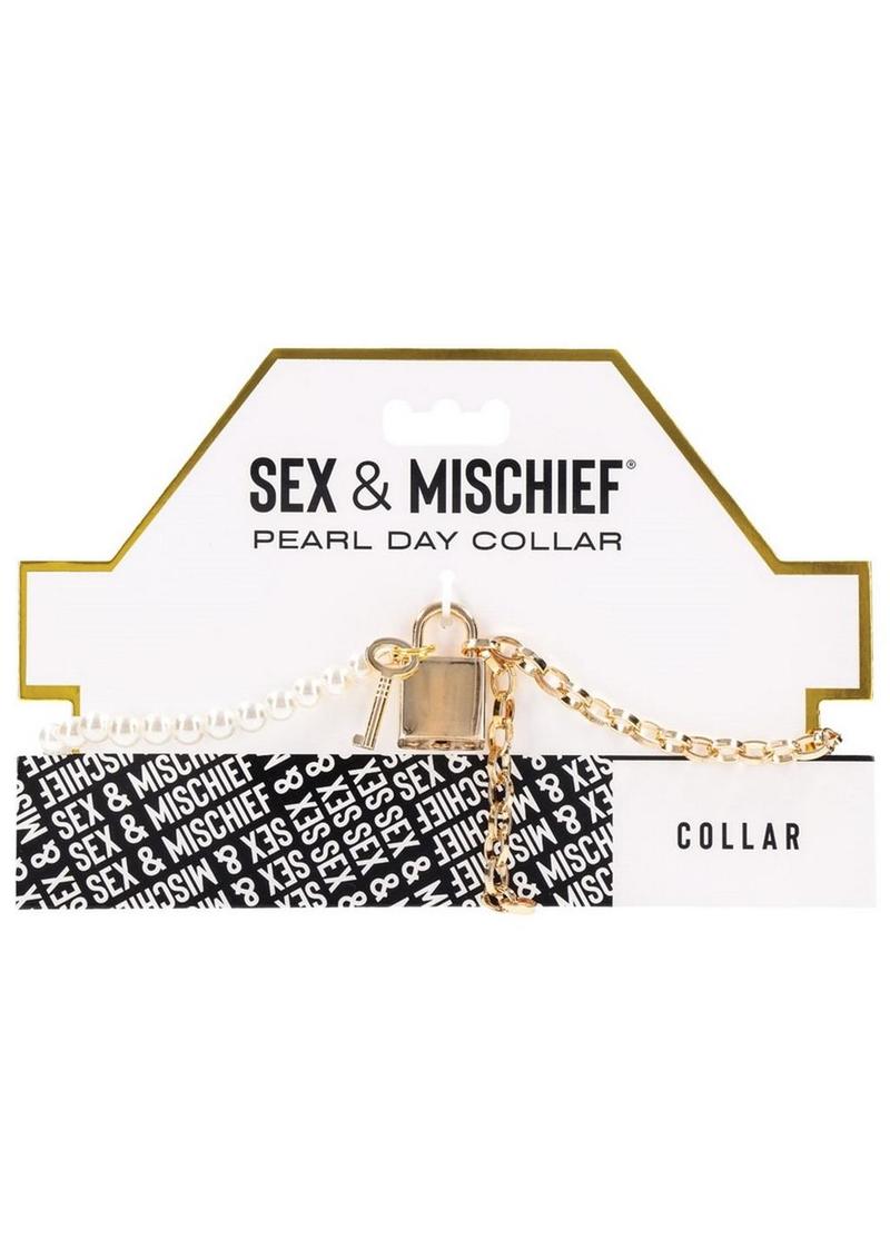 Sex and Mischief Pearl Day Collar - White/Gold