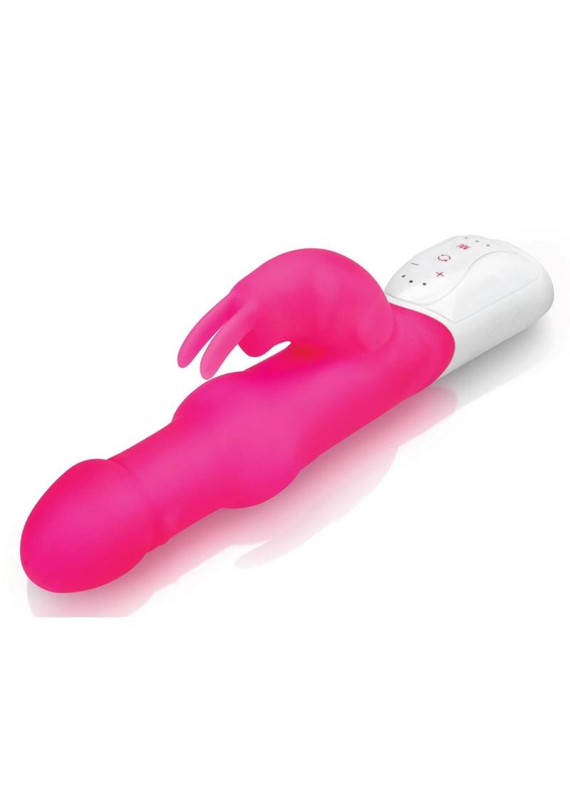 Rabbit Essentials Silicone Rechargeable Beads Rabbit Vibrator - Hot Pink