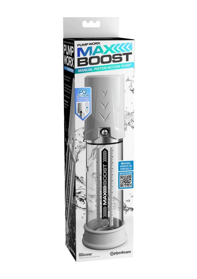 Pump Worx Max Boost Penis Pump - White/Clear