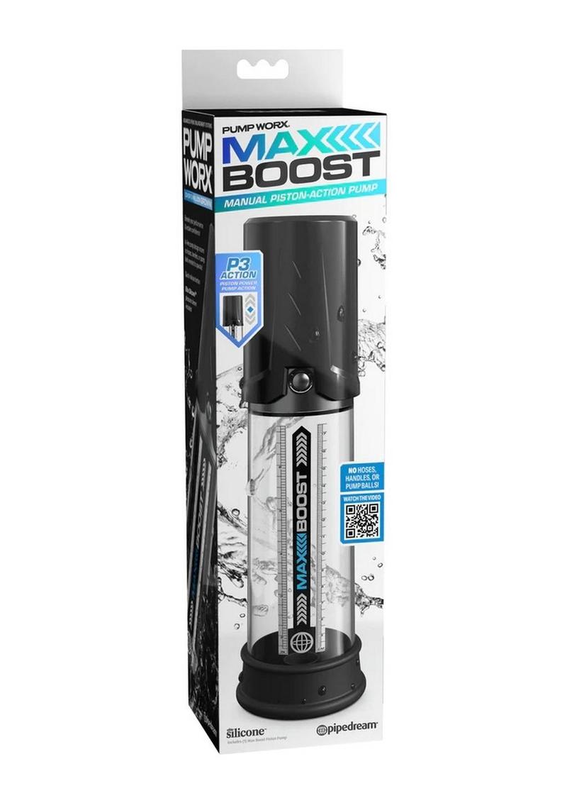 Pump Worx Max Boost Penis Pump - Black/Clear